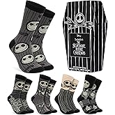 Disney Men’s Socks Gift Set, 5-Pack Cotton Blend Calf Length Socks in Gift Box, Character Designs, Novelty Gifts for Men
