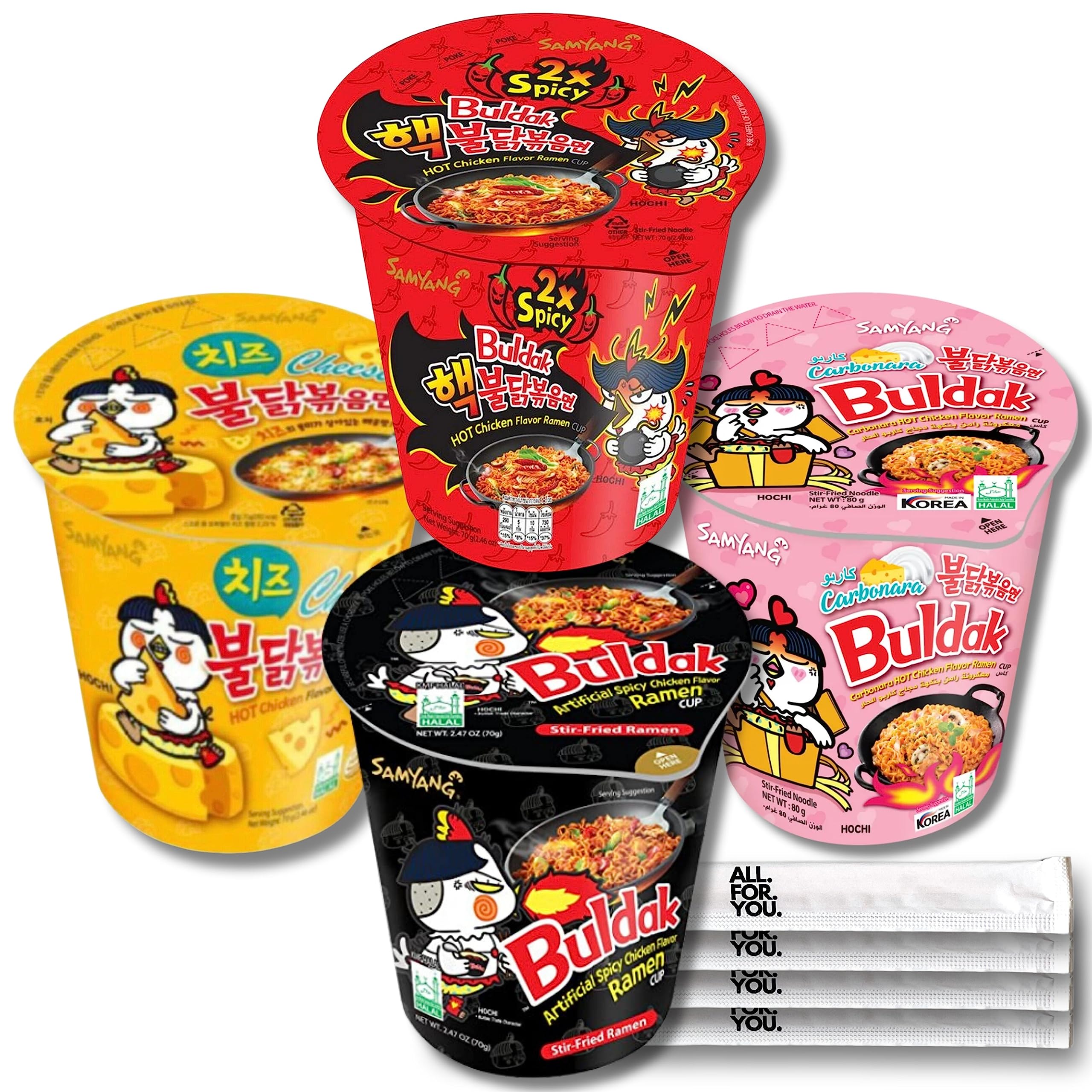Mua Buldak Ramen Noodles 4 Flavor Cup Variety Combo - Total 4 pack (1 ...