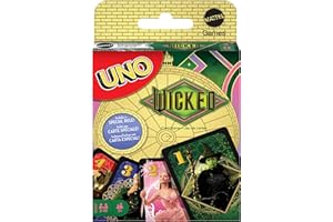 Mattel Games UNO Wicked Card Game for Kid, Adult & Family Nights, Parties, Travel & Camping, Inspired by The Movie