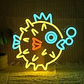 Pufferfish Neon Sign for Wall Decor Cute Ocean Fish Led Neon Light Cute Puffer Fish Neon Light for Bedroom Aquarium Restaurant Fish lover