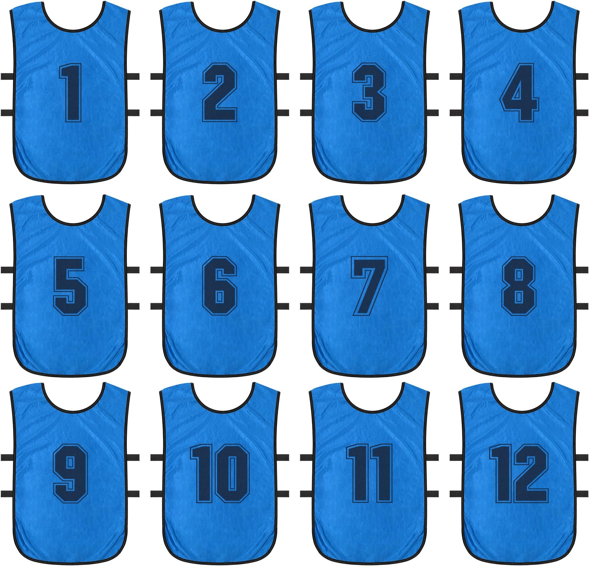 ToySharing Pinnies Comfortable Youth Pinneys Easy Distinguishing Scrimmage Vests Ventilate Team Practice Jersey for Adults Soccer Basketball Sport Small Blue