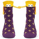 R HORSE Mardi Gras Holding Hands Socks Novelty Contrast Color Mask Clown Carnival Magnetic Adult Socks Mardi Gift for Couple