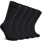 DYW Merino Wool Hiking Socks for Women Men Thermal Warm Winter Boot Crew Cushion Work Ladies Socks 5 Pairs