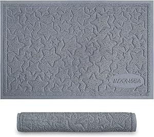 Pet Feeding Mat for Food and Water Large Size, Non-Slip Waterproof Dog Bowl Mat, Easy to Clean Dog Food Mat, Unique Star Pattern(24