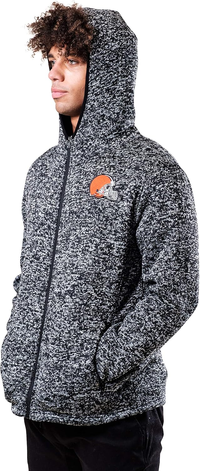 Ultra Game NFL Men's Sherpa Lined Full Zip Fleece Hoodie Sweatshirt : Clothing