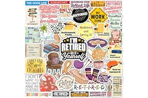 BulbaCraft 100Pcs Funny Retirement Stickers and Laptop Decals - Retirement Party Supplies, Gifts for Women & Men