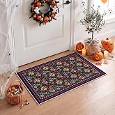 Artoid Mode Sugar Skull Mexican Day of The Dead Halloween Area Rug 2x3 Feet | Flowers Home Decor Washable Area Rugs for Entryway Bedroom Living Room Laundry Room Indoor
