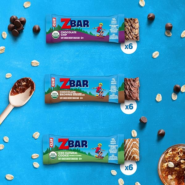 ZBAR – CHOCOLATE CHIP, ICED OATMEAL COOKIE, AND CHOCOLATE BROWNIE – VARIETY PACK – SOFT-BAKED ENERGY SNACK BARS – NON-GMO – 11-12G WHOLE GRAINS – USDA ORGANIC GRANOLA BARS (18 COUNT, MIX MAY VARY)