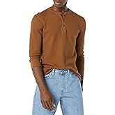 Amazon Essentials Long Sleeve Waffle Henley Shirts for Men, Slim-Fit