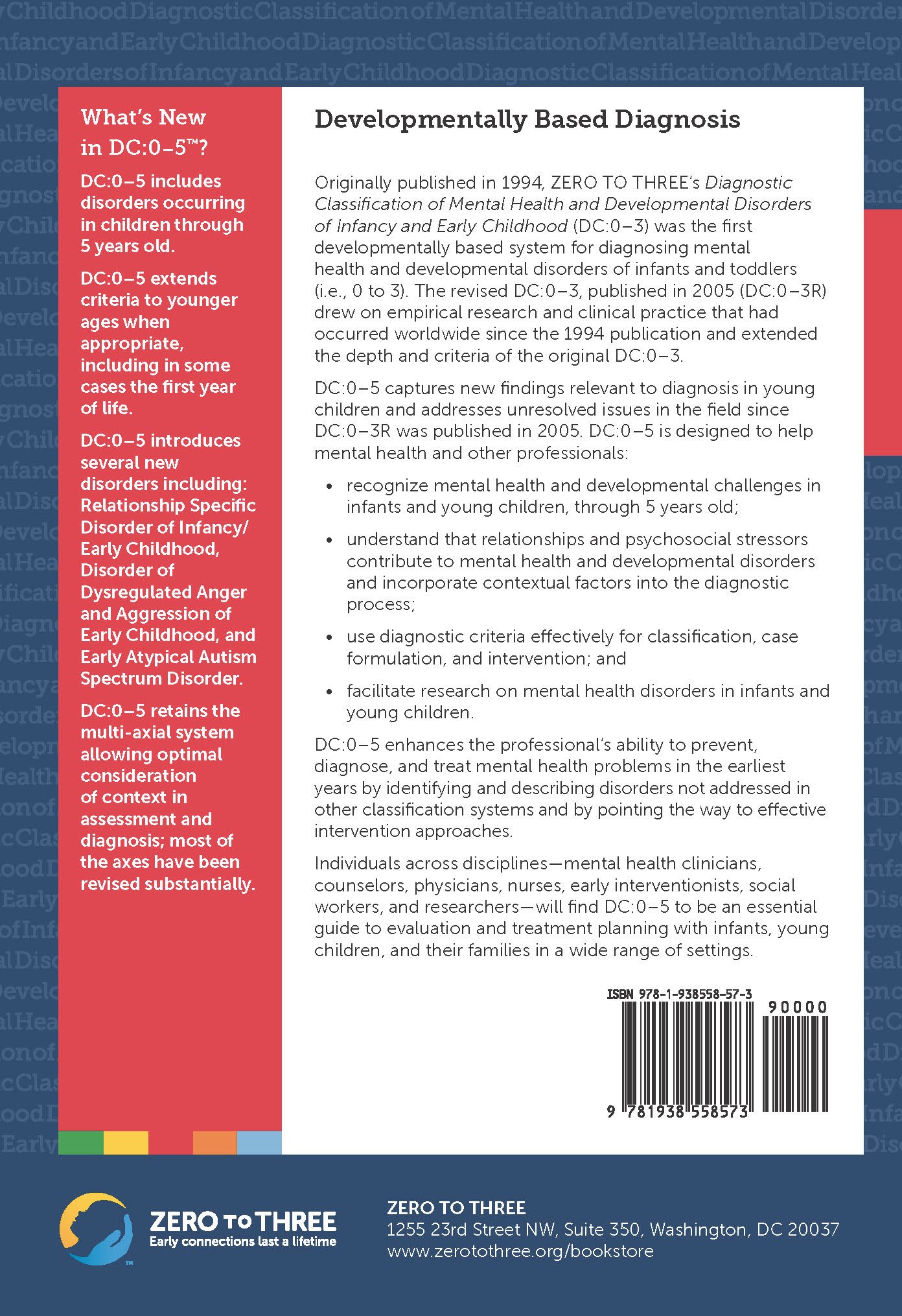 Diagnostic Classification of Mental Health and Developmental Disorders of  Infancy and Early Childhood: DC: 0-5: Zero to Three: 9781938558573:  Amazon.com: ...