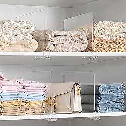 HBlife 8 Pack Clear Shelf Dividers, Vertical Purse