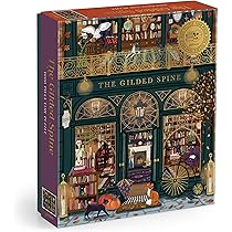 Galison The Gilded Spine Puzzle – 1000 Piece Foil Puzzle Featuring