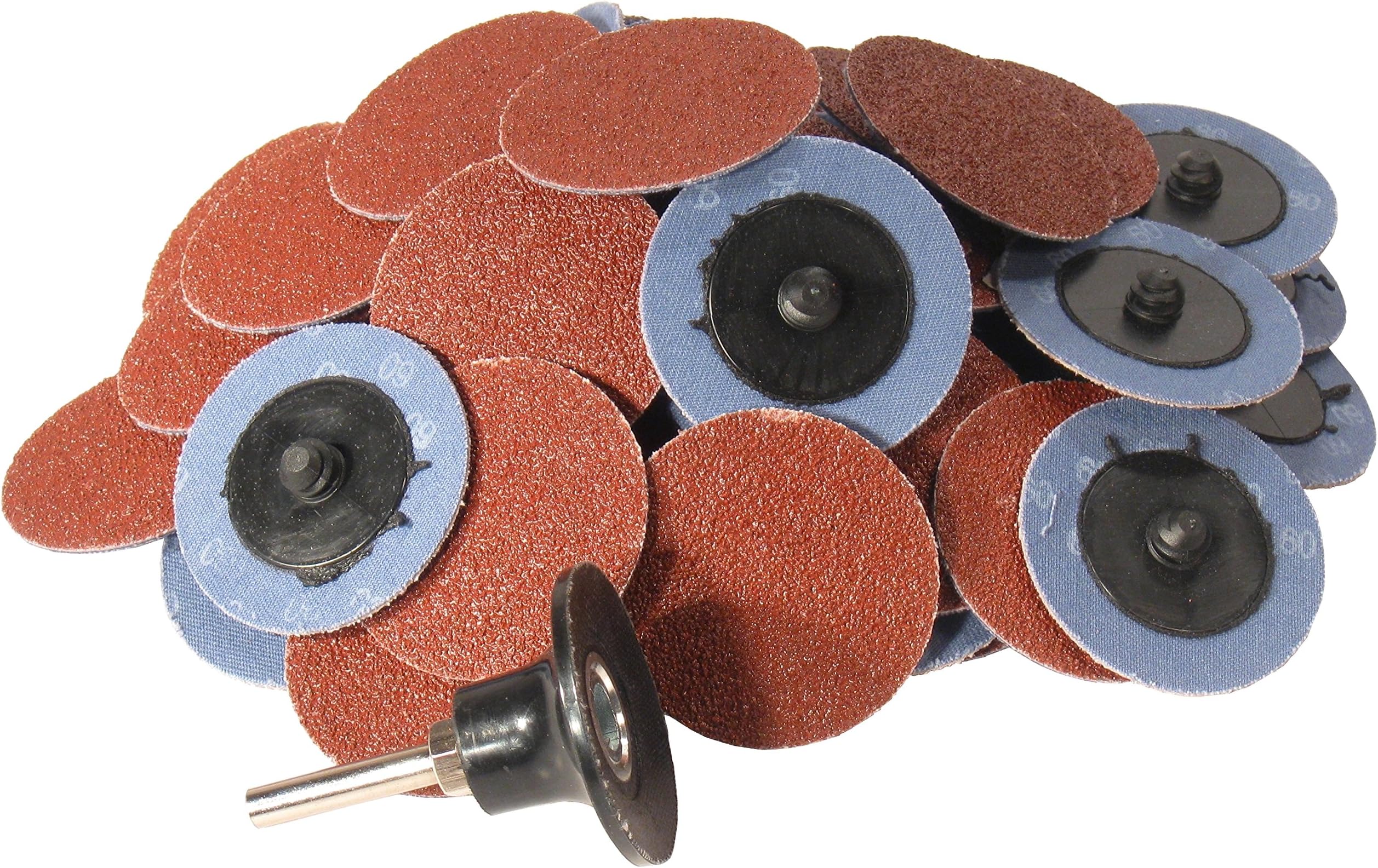 WD Tools 10660 50-Pc 60 Grit Professional 2-Inch Roll On Lock Sanding Disc w/ Mandrel