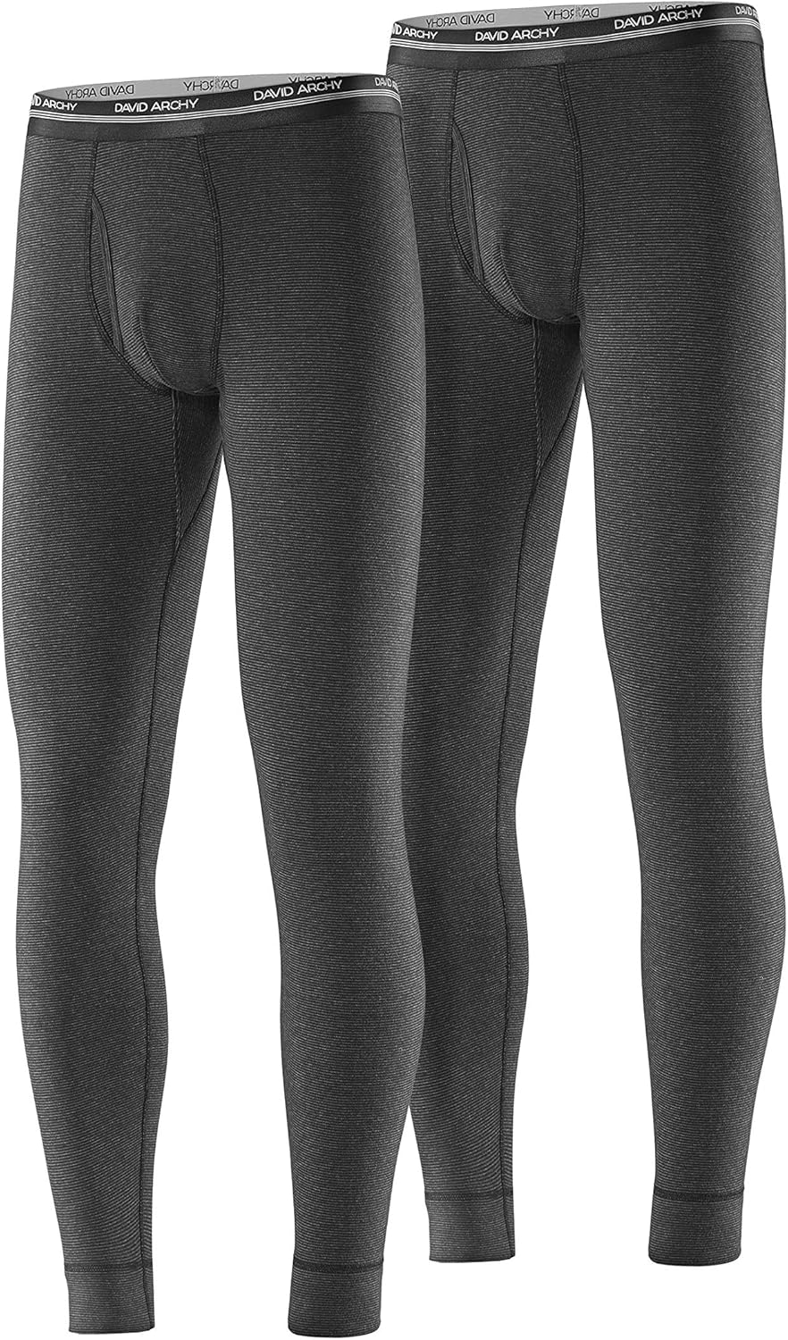 DAVID ARCHY Men's Cotton Fleece Lined Shu Velveteen Stripe Ultra Soft Winter Warm Thermal Bottom Long John with Fly in 2 Pack at  Men’s Clothing store