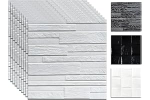 MGY 30PCS Wall Panels Peel and Stick Foam Brick Wallpaper Peel and Stick Faux Stone Wall Panel Self-Adhesive Wallpaper ，13.8 * 13.8 Inch