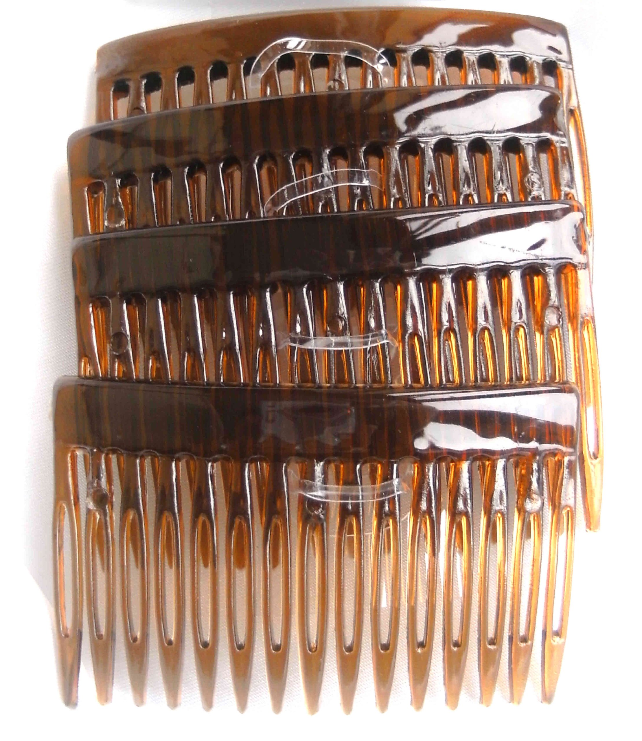 Shropshire Supplies 7cm Side Combs Hair Combs Pack of 4 - Tortoishell