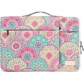 SANFAN 360° Protective Laptop Sleeve Case Bag with 2 Pockets,Handle and Luggage Strap for iPad 12.9 inch,MacBook Pro Air 13" and 12.5 inch-13.3 inch Screen Laptop (Bandanna)