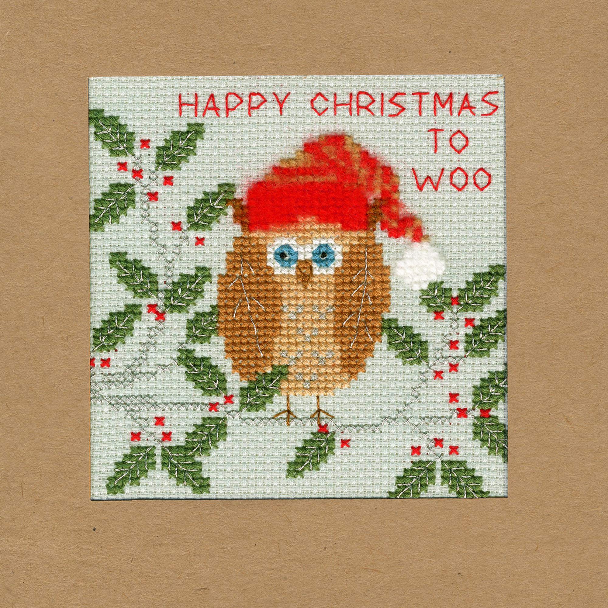 Bothy Threads Cross Stitch Kit - Christmas Card - Xmas Owl