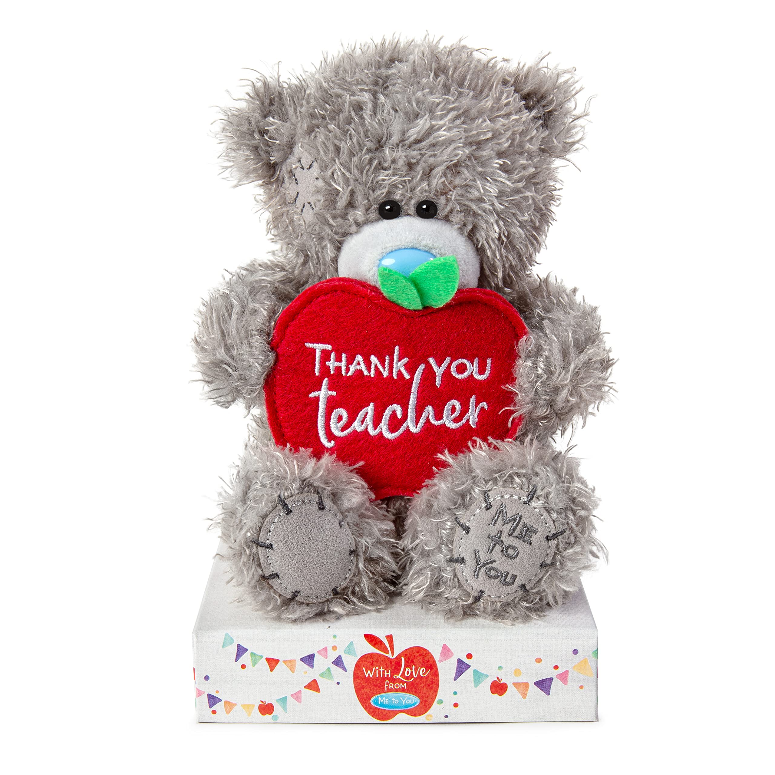 ME TO YOU Thank You Teacher Tatty Teddy Plush Bear 15cm High - Official Collection, Blue,grey,red