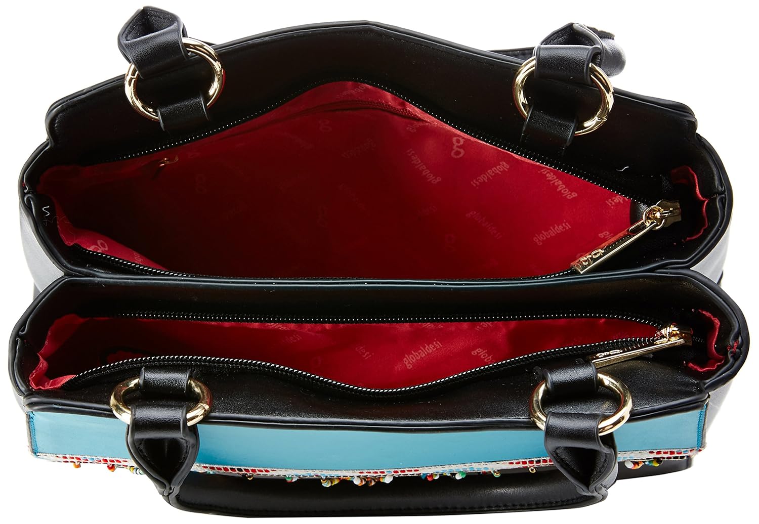 global desi fashion plus women's satchel (black) ()