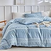 Lekesky Duvet Cover Queen Size, Boho Blue Duvet Cover Queen 3pc Ultra Soft Microfiber Breathable Bedding Duvet Cover Set with Zipper Ties (No Comforter)