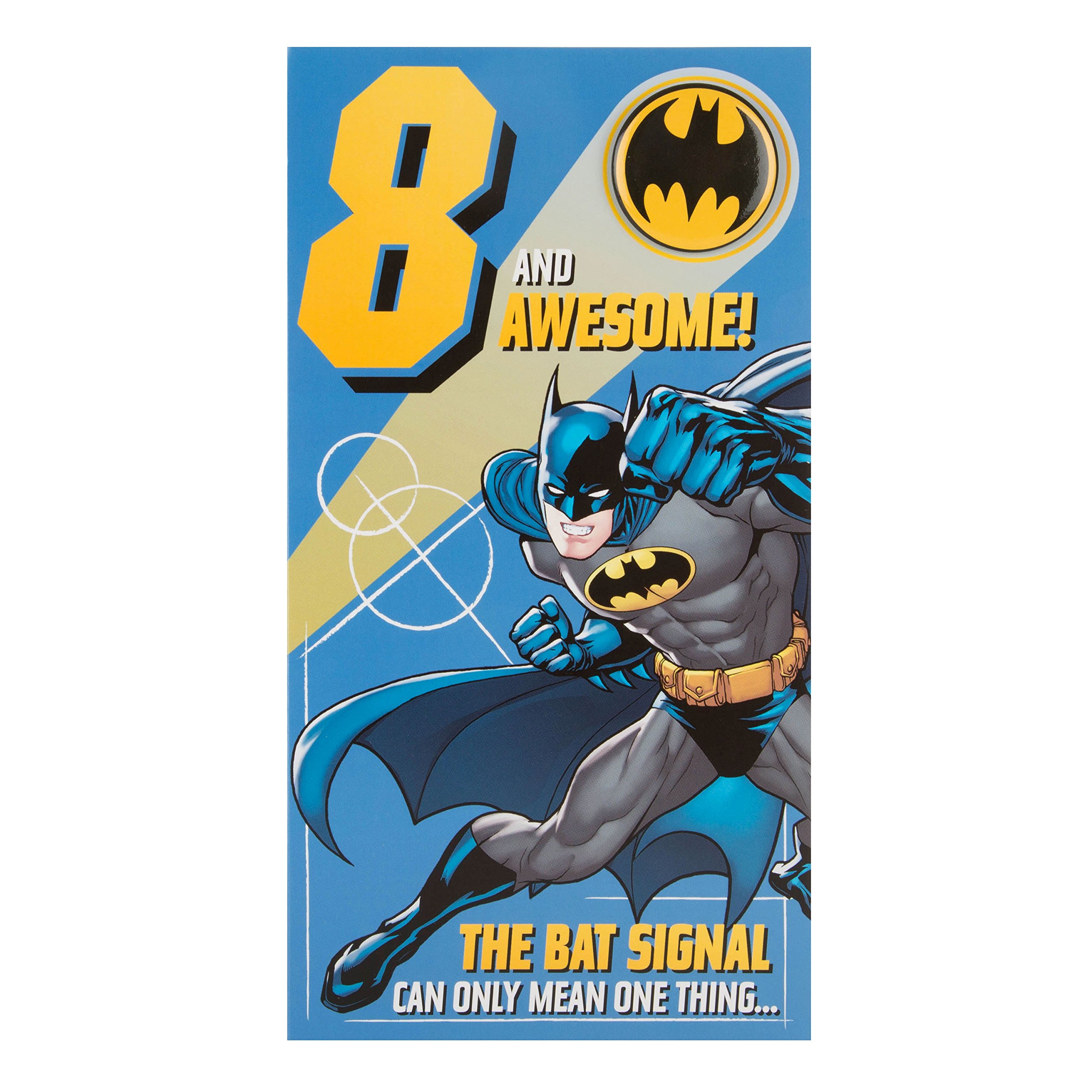 Hallmark Batman 8th Birthday Card 'With Badge' - Medium