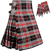 Kilt for Men - 16oz Traditional Scottish Tartan, 5 Yards Premium Acrylic Wool Kilts