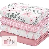Yoofoss Muslin Swaddle Blankets, Organic Baby Blankets, 47 x 47 Inches Receiving Blanket for Baby Boys and Girls, Baby Essentials for Newborns Soft Breathable
