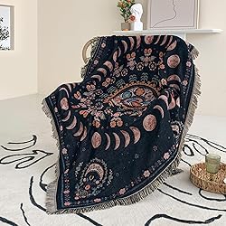 Shesyuki Boho Throw Blanket Reversible Cotton
