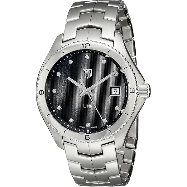 Amazon.com: Tag Heuer Link Black Dial Stainless Steel Mens Watch