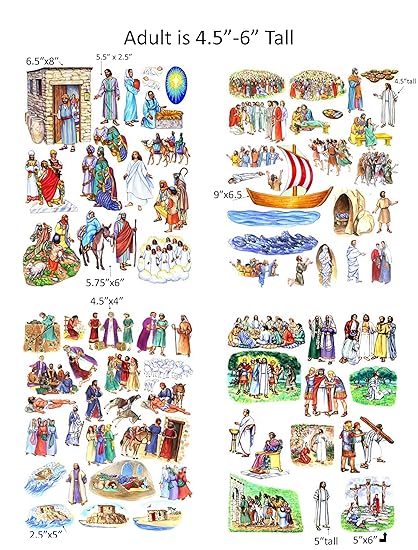 Story Life Of Jesus 13 Bible Stories Felt Figures For Flannel Board Precut Ready To Use - 