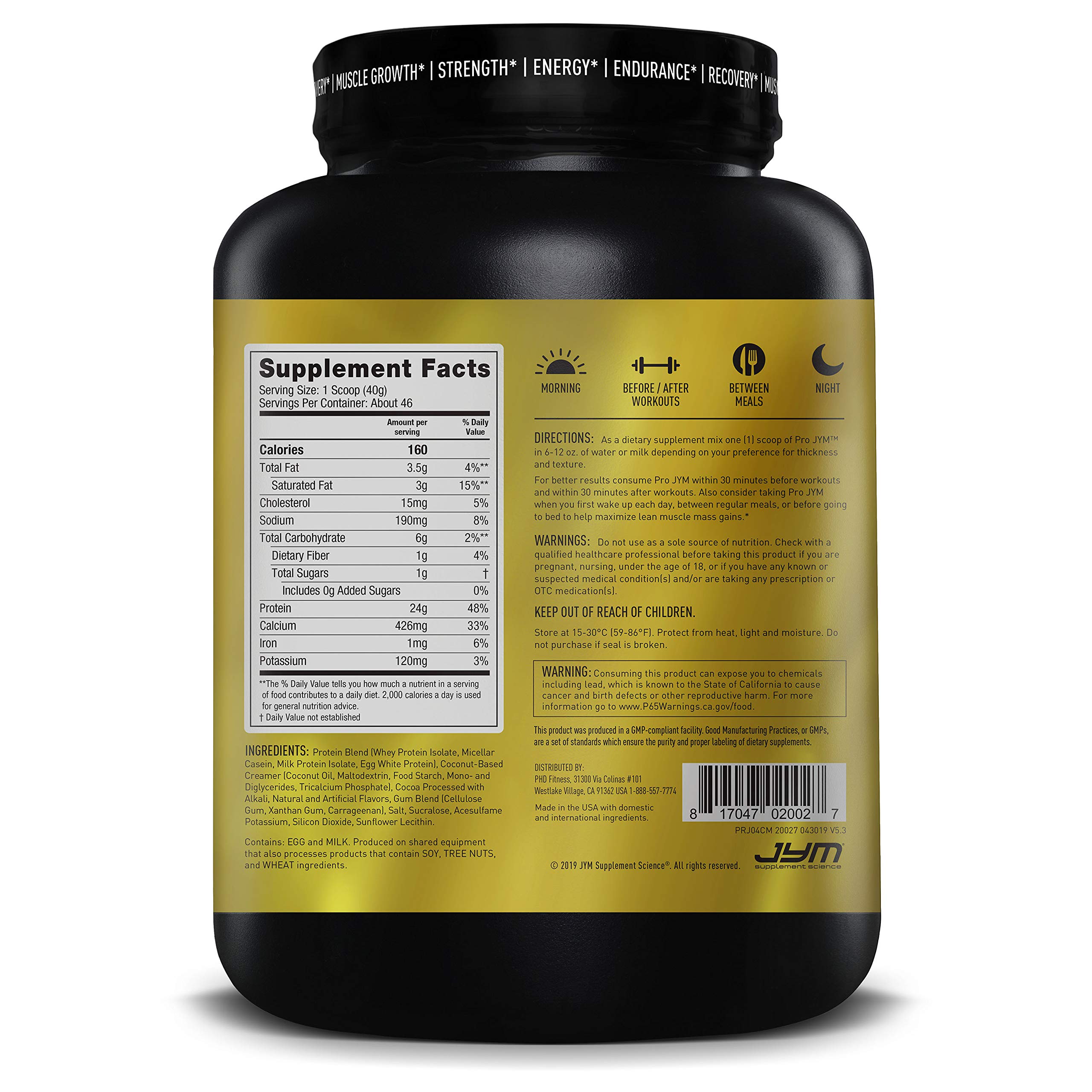 Pro JYM Protein Powder Egg White, Milk, Whey Protein Isolates