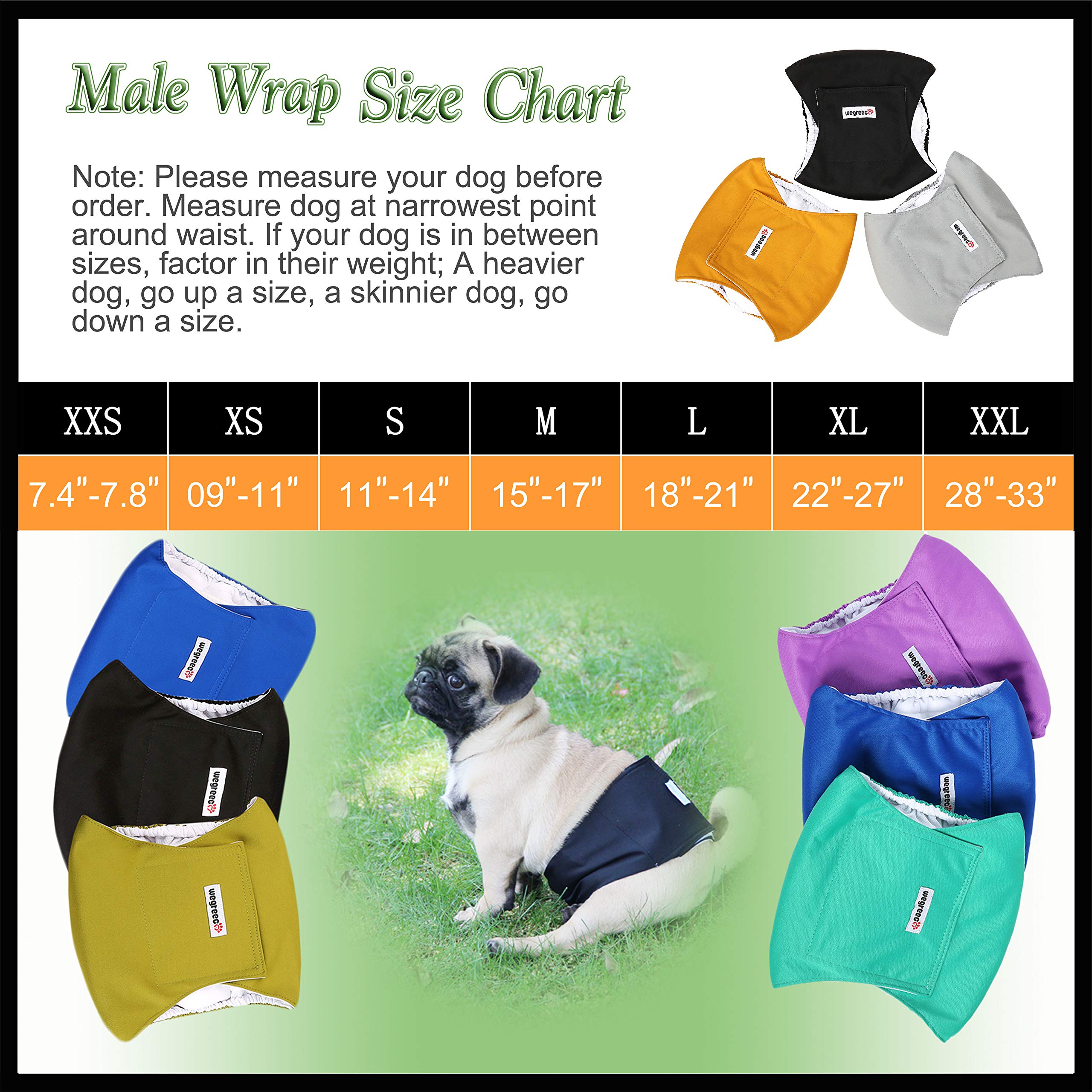 wegreeco Washable Male Dog Diapers (Pack of 3) Washable Male Dog Belly Wrap Buy Online in
