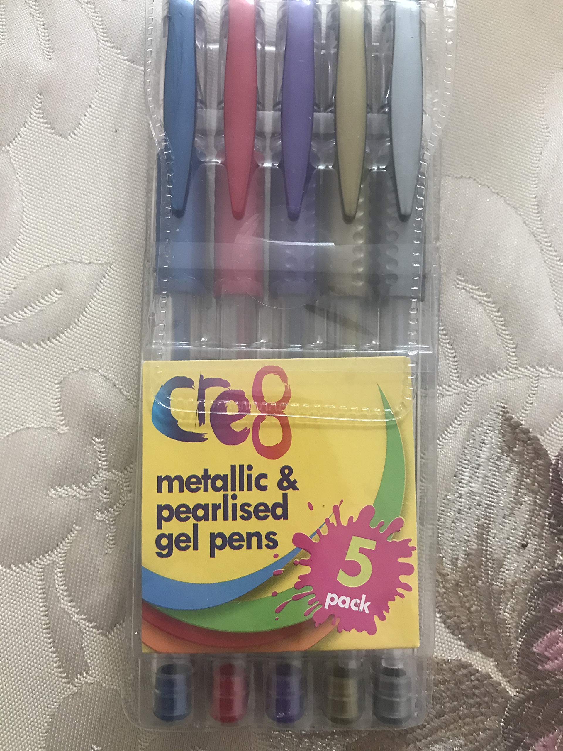 Pack of 5 Assorted Colour Glitter Gel Pens.