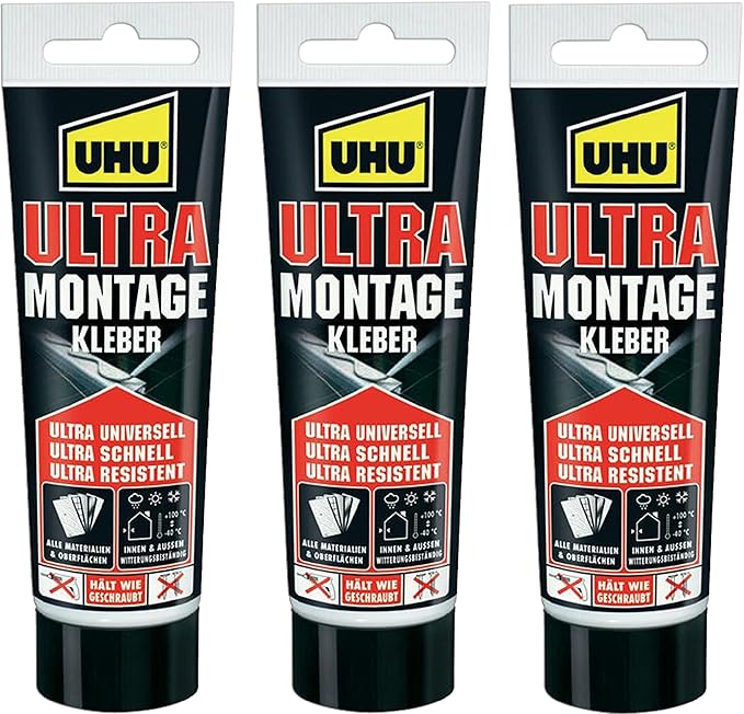 UHU 44310 - Ultra Montagekleber, Tube mit 100 g (3X Ultra Montagekleber 100 g)