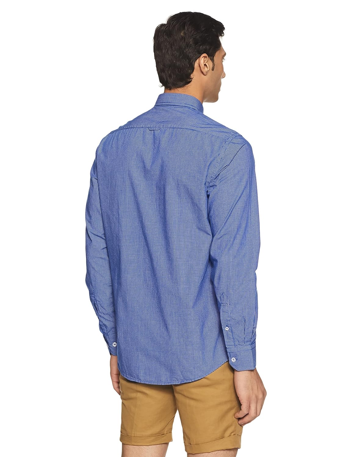 arrow sports men's checkered slim fit cotton casual shirt