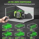 Huepar W04CG 4D Laser Level with LCD Bluetooth Remote 360° Cross Lines view 2
