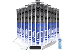 CHAMPKEY Premium Hybrid Golf Grips 13 Pack with All Repair Kits - All Weather Performance Golf Club Grips - High Traction and Control Half Corded Golf Grips for Men