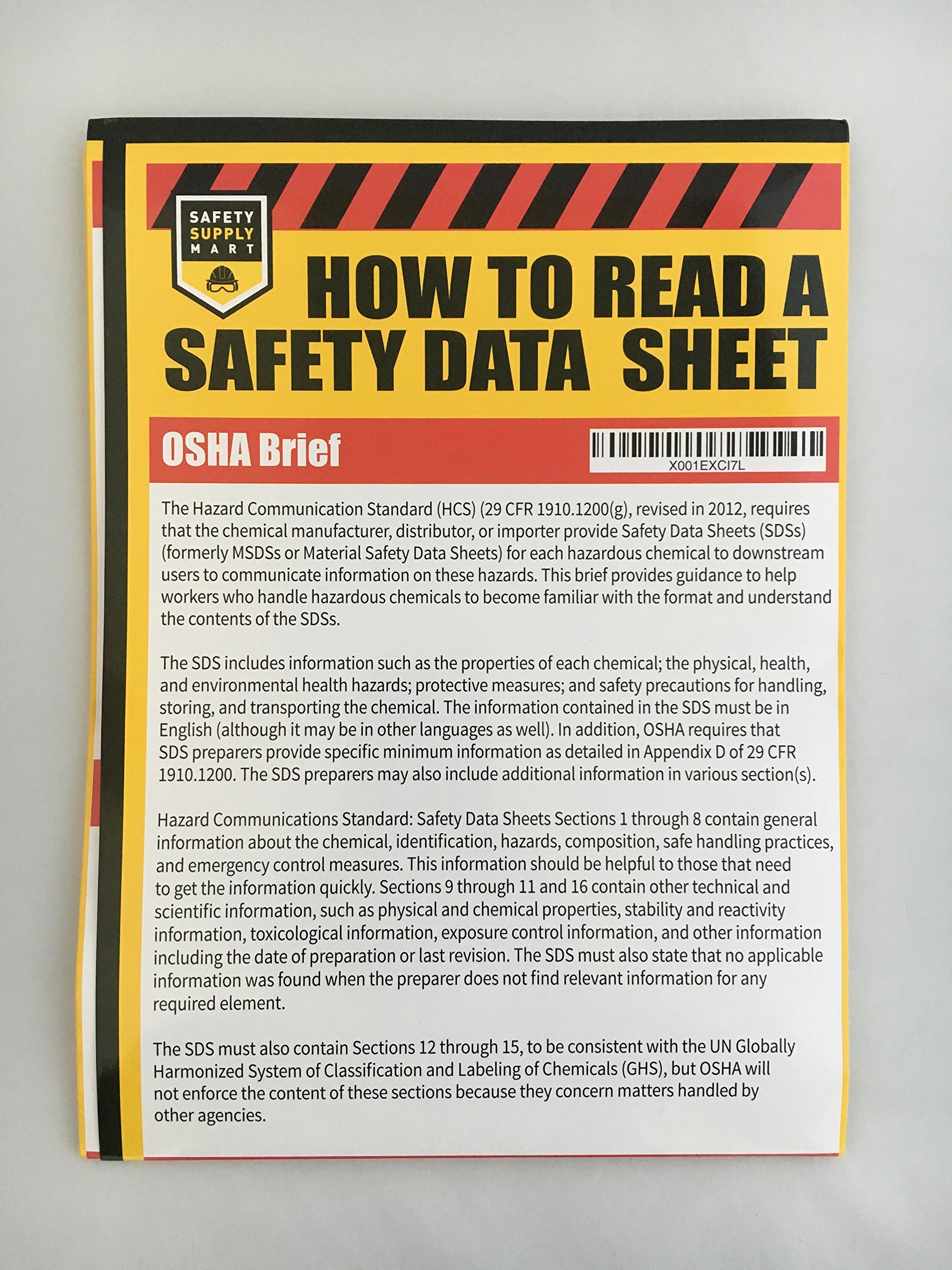 How To Read A Safety Data Sheet (SDS/MSDS) Poster, 24 x 33 Inch, UV