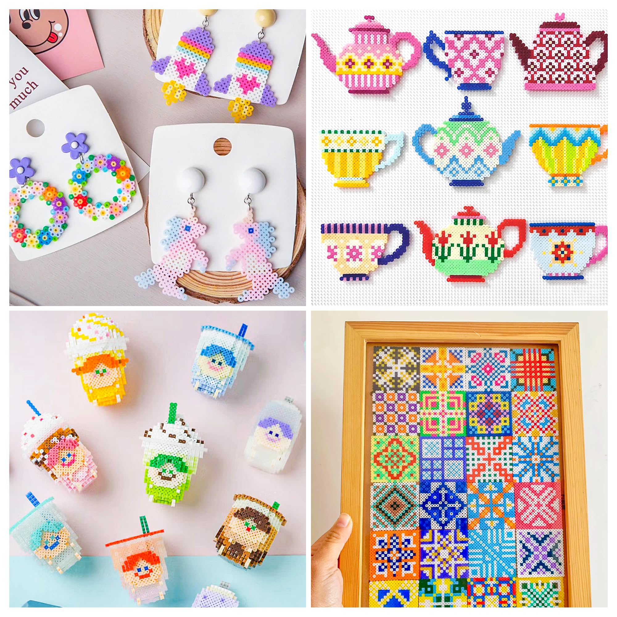 INSCRAFT Fuse Beads, 33000pcs Fuse Beads Kit for Kids, 33 Color 5MM Iron Beads Set with 150 Patterns, 8 Pegboards, 15 Ironing Paper, 6 Tweezers, 85 accessories, Craft Kits Gifts for Birthday Christmas