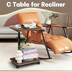 Aoligrace C Shaped End Table Adjustable