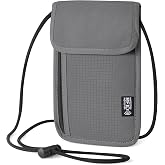 Likesing 5.5" L x 7.9" W Travel Neck Wallet, RFID Passport Holder (Grey) | RFID Blocking Passport Holder for Travel, Security Lightweight Passport Travel Wallet, Neck Pouch Gifts for Women Men