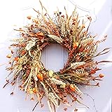 Dseap Wreath - 24 Inch Fall Wreath, Straw Wreath, Farmhouse Door Wreaths for Front Door Autumn, DRUI-24IN