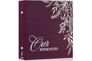 Lanpn Photo Albums 4x6 600 Pockets Slip in, OURMEMORIES Large Capacity Linen Hardcover Photobook Photo Book Holds 600 Vertical horizontal Photos (Purple)