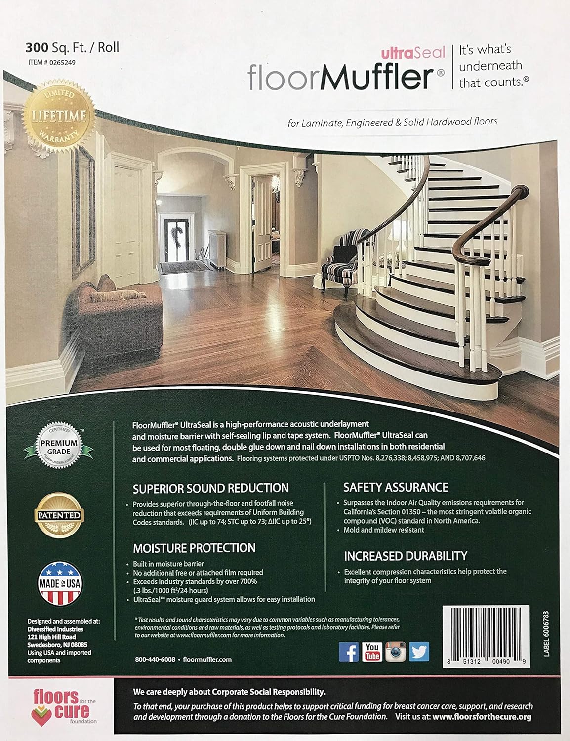 Floormuffler Ultra Seal Underlayment 300sf