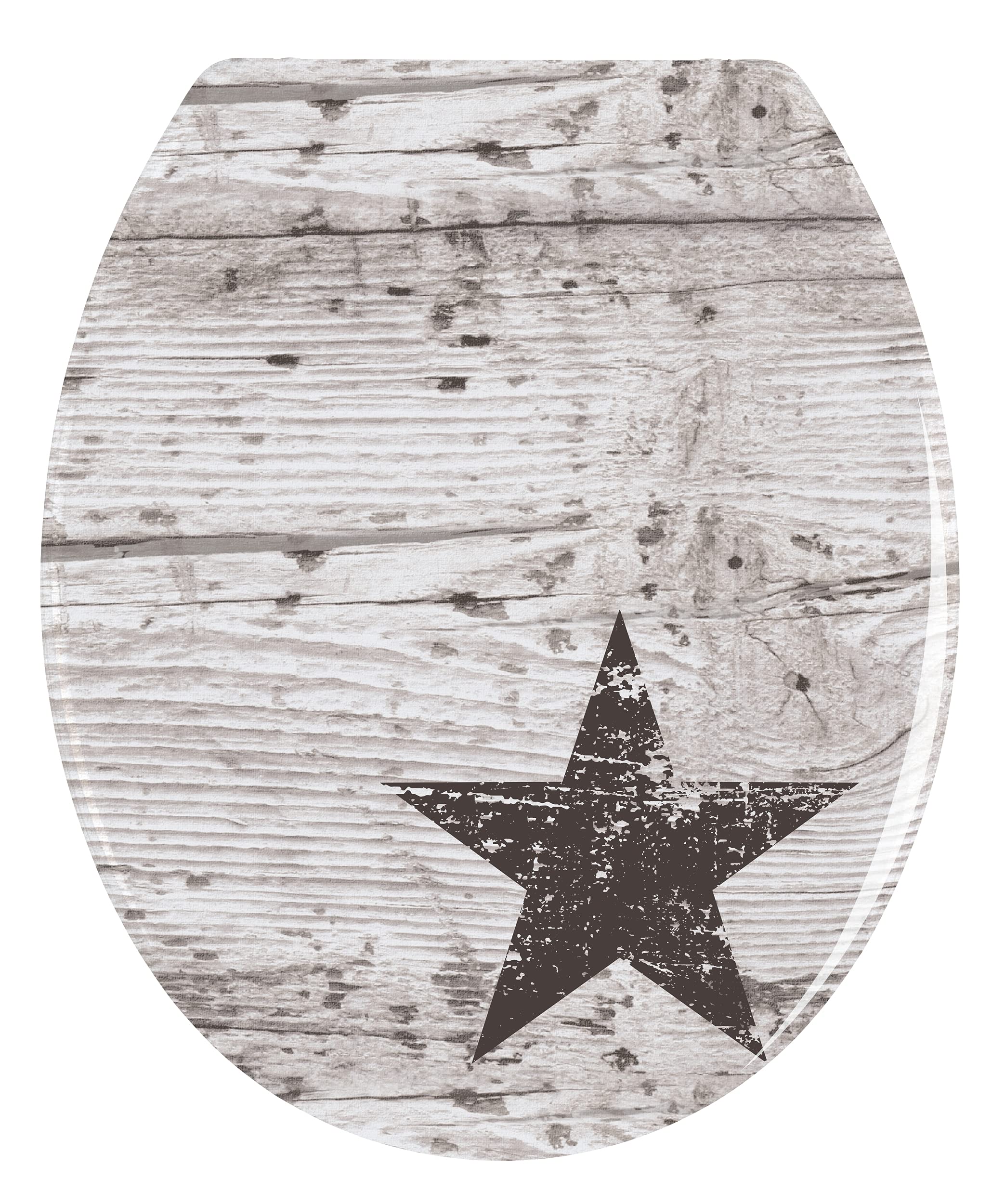 WENKO 22272100 Toilet seat Star - rustproof stainless steel mounting, Duroplast, 37.5 x 45 cm, Multicoloured