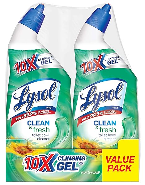 LYSOL POWER & FRESH CLING TOILET BOWL CLEANER VALUE PACK, COUNTRY SCENT, 48 OZ