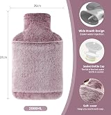 Samply Hot Water Bottle 2L with Hand Pocket Cover Purple view 6