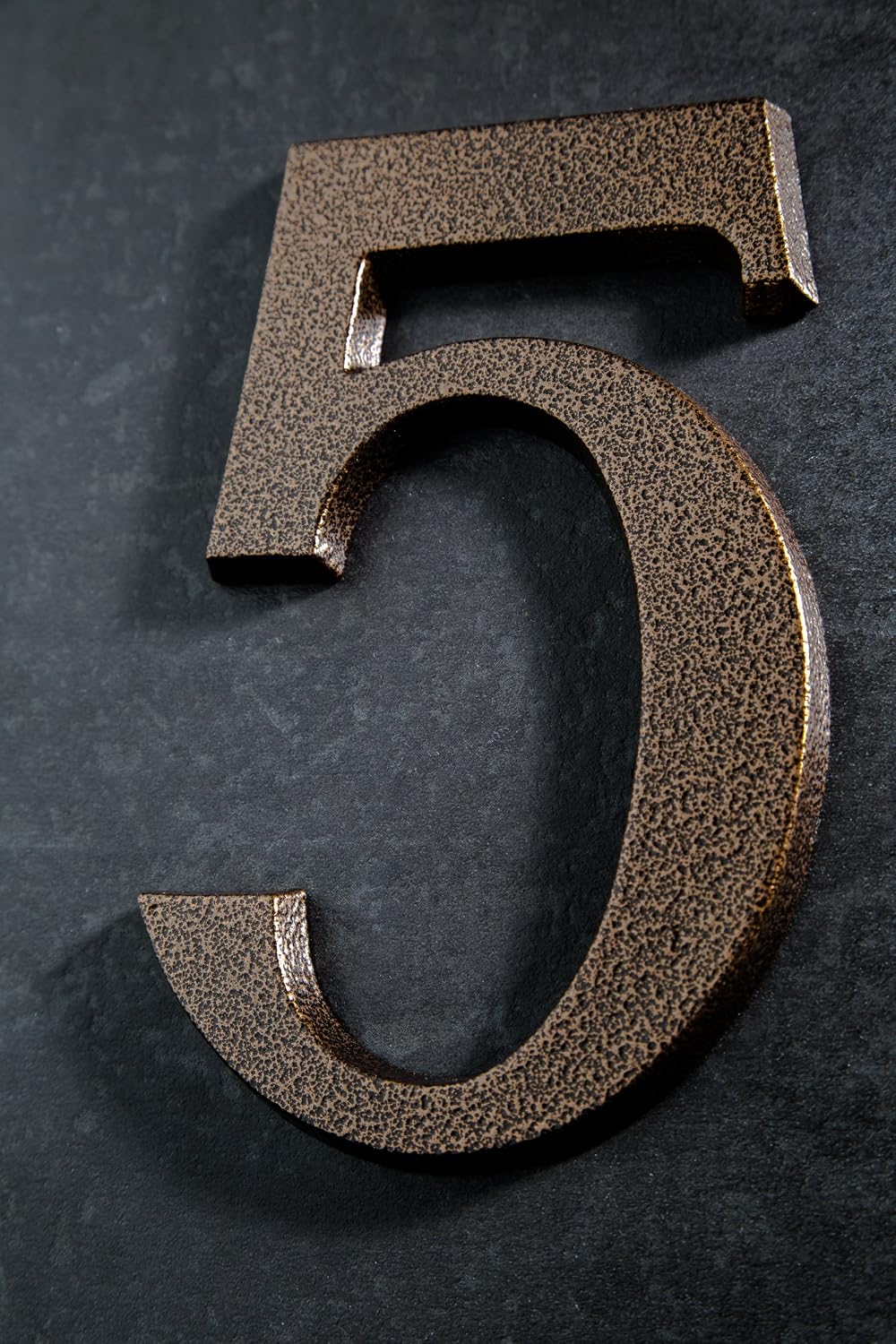 Huber house number: 5. Aluminium powder-coated, copper, antique, 20 cm ...