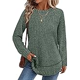 WIHOLL Long Sleeve Shirts for Women 2026 Fall Sweaters Lightweight Casual Tunic Tops Loose Fit Winter Clothing S-2XL